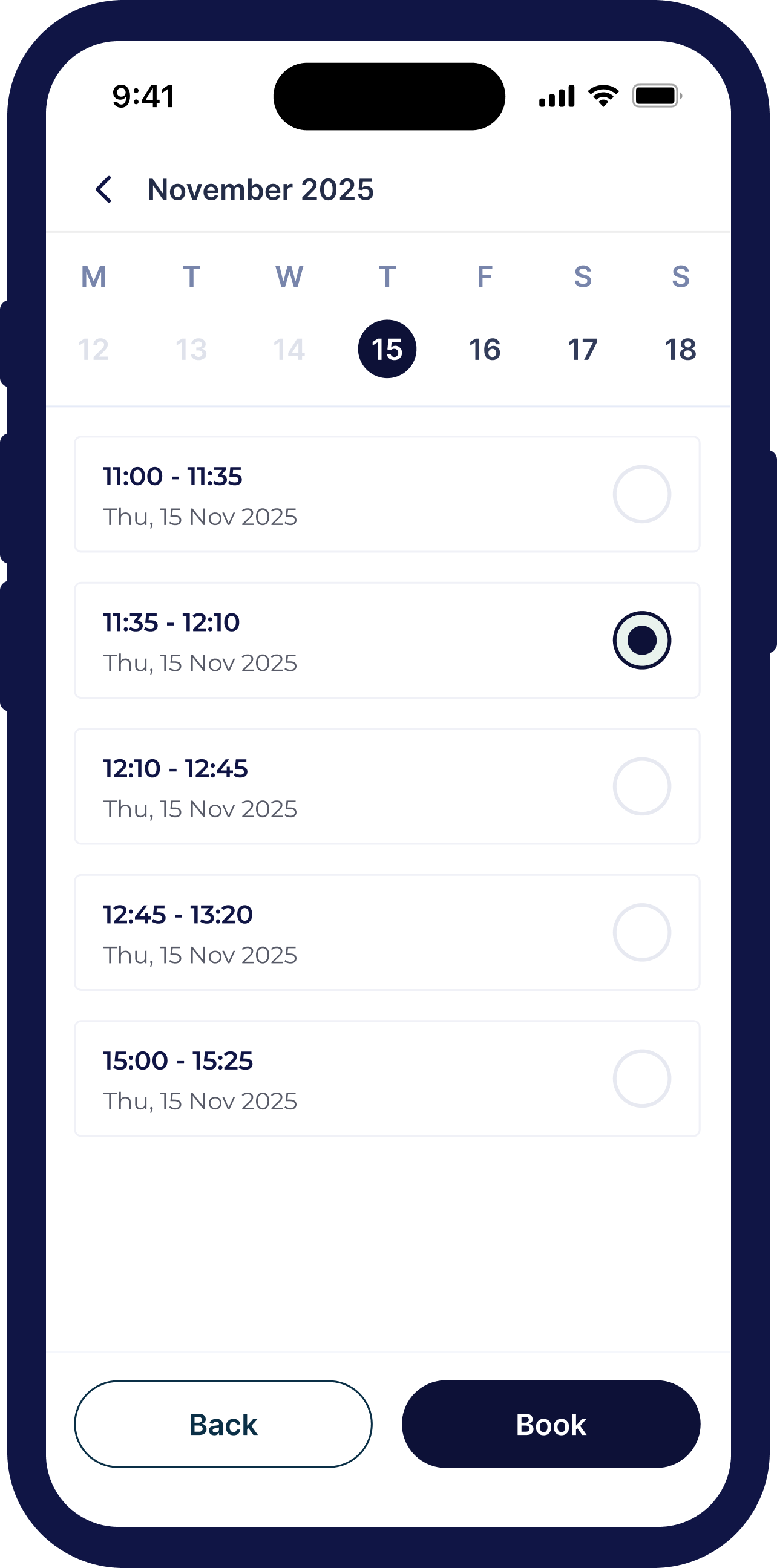 Niwele app home screen